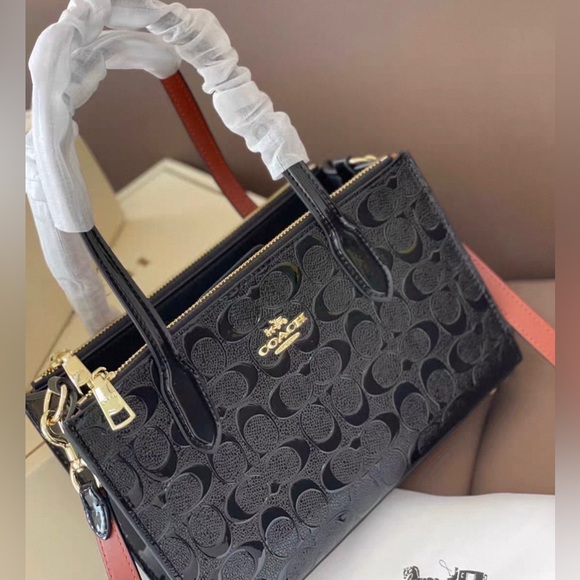 Coach Black and Brown Signature Satchel